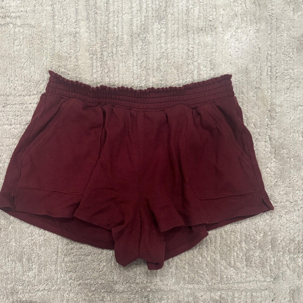 Aeropostale Women's Dark Red Burgendy Athletic Shorts Flowy